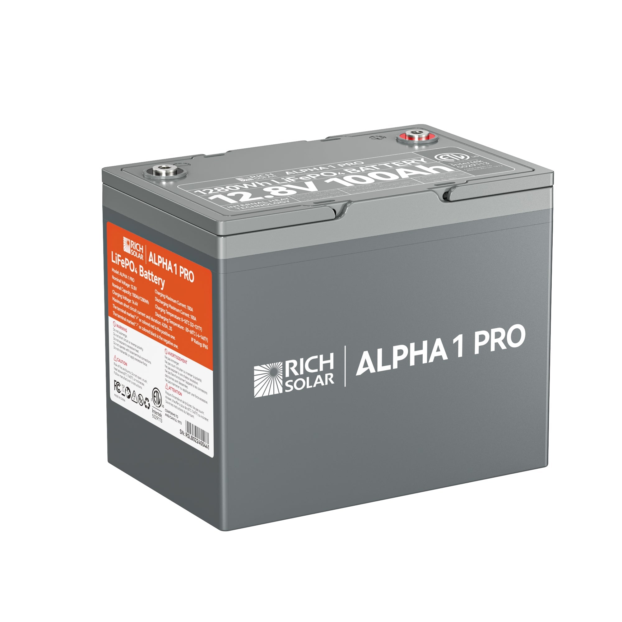Rich Solar ALPHA 1 PRO | 12V 100Ah LiFePO4 Battery - RS-B121SP