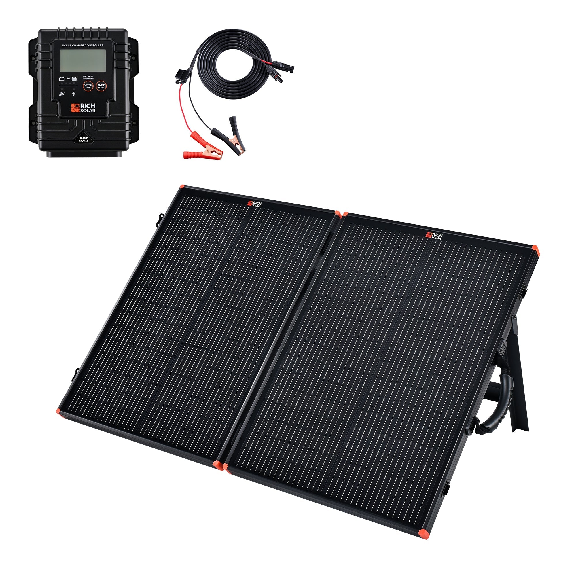 Rich Solar MEGA 100 Portable Briefcase Charging Kit | 100 Watt Portable Solar Panel Premium 12V - RS-X100BC