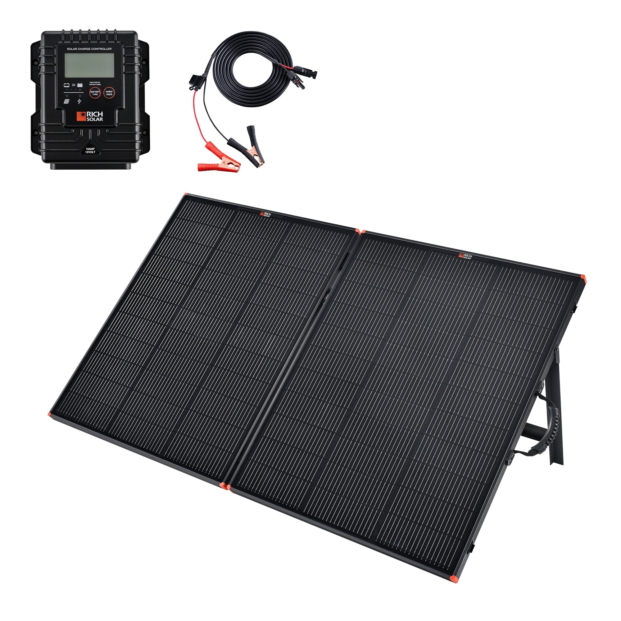 Rich Solar MEGA 200 Portable Briefcase Charging Kit | Premium 12V Portable Solar Panel - RS-X200BC