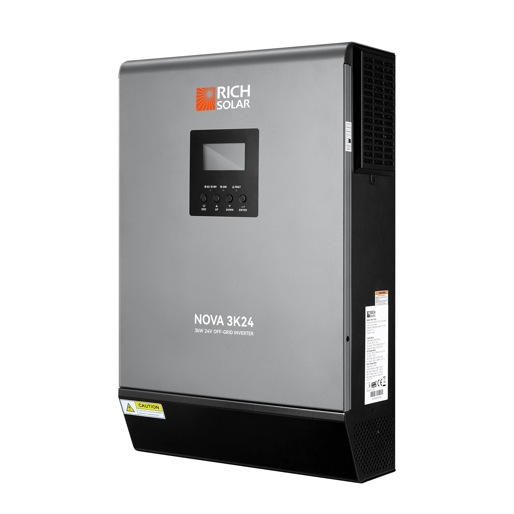 Rich Solar NOVA MAX 3K | 3000 Watt (3kW) 24 Volt Off-Grid Hybrid Solar Inverter - RS-H3024