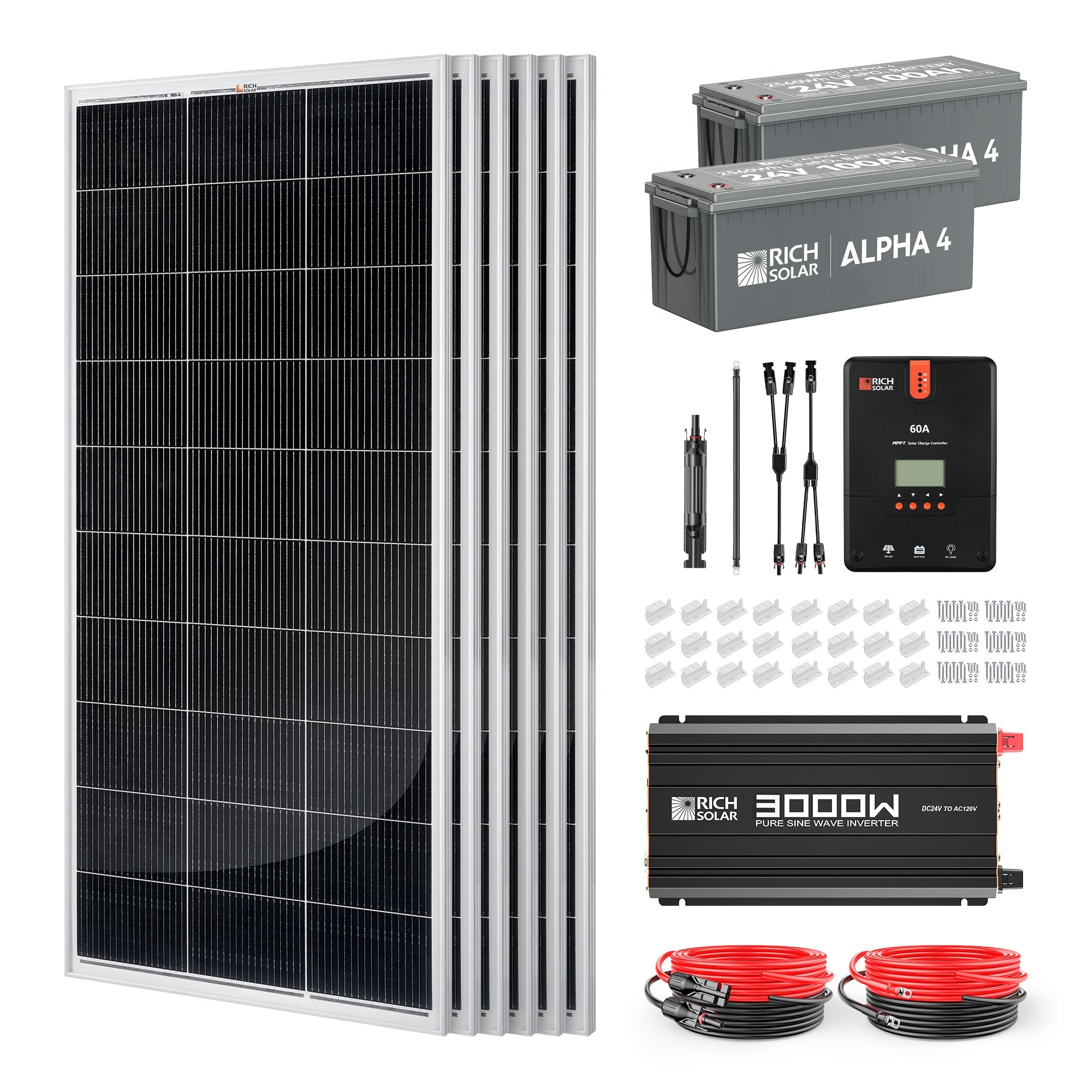 1200 Watt 24V Complete Solar Kit - RS-CK1200